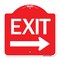 Signmission Designer Series Sign-Exit W/ Right Arrow, Red & White Aluminum Sign, 18" H, 18" L, RW-1818-24552 A-DES-RW-1818-24552 - alternate 1